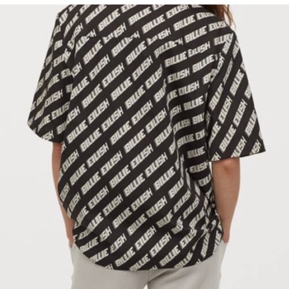 BILLIE EILISH x H&M Text Print Pattern Short Sleeve Shirt M - Picture 9 of 9